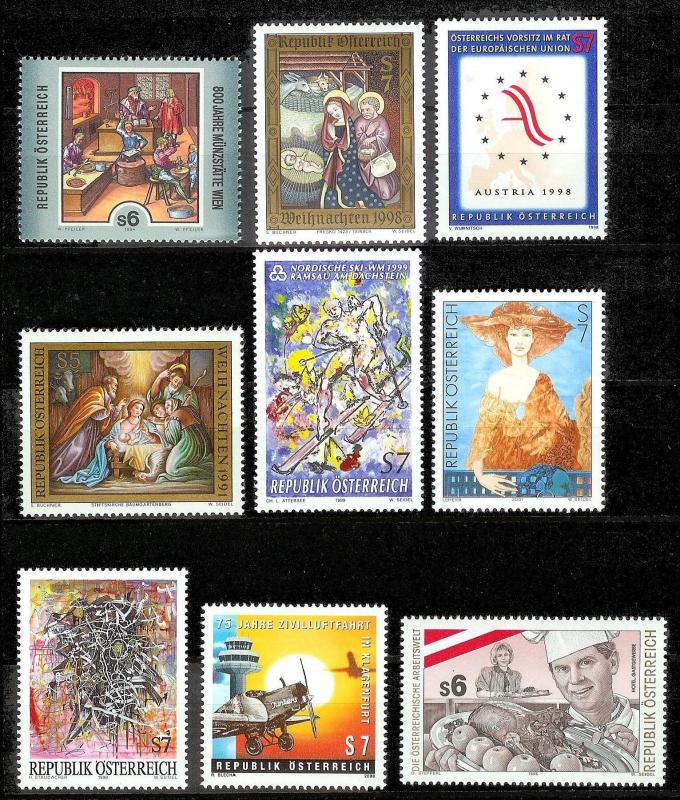 AUSTRIA (149) Diff Better Stamps c1990/2000s ALL Mint Never Hinged 10% of Cat