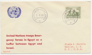 Cover / Postmark Sweden 1957 United Nations - Emergency Forces between Egypt - 