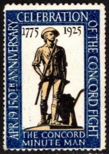 1925 US Poster Stamp 50th Ann Celebration of the Concord Fight Massachusetts