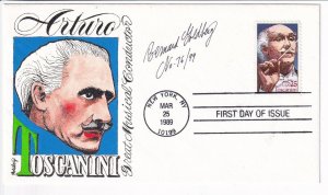 U.S.: Sc #2411, Hand-painted Arturo Toscanini FDC Goldberg Cachet, 1989 (F32582)