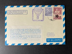 1959 Finland Airmail Cover Balloon Post Kuurila to Salzburg Austria