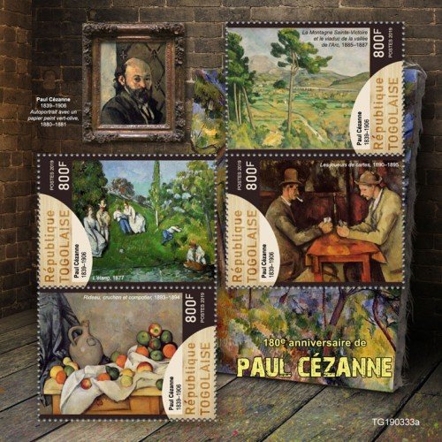 TOGO- 2019 - Paul Cezanne, 180th Birth Anniv - Perf 4v Sheet - MNH