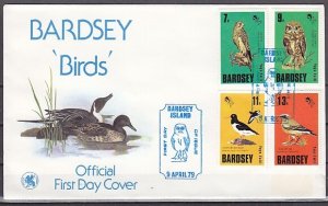 Bardsey, 1979 British Local issue. Owl and Birds, First day cover.. ^