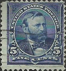 # 281 Dark Blue Used Line Thru Left 5 Ulysses S. Grant