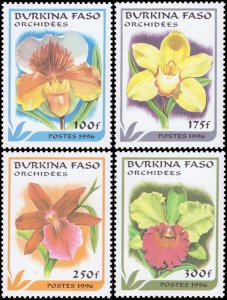 Burkina Faso 1996 Sc 1083-1086 Flowers Orchids CV $5.35