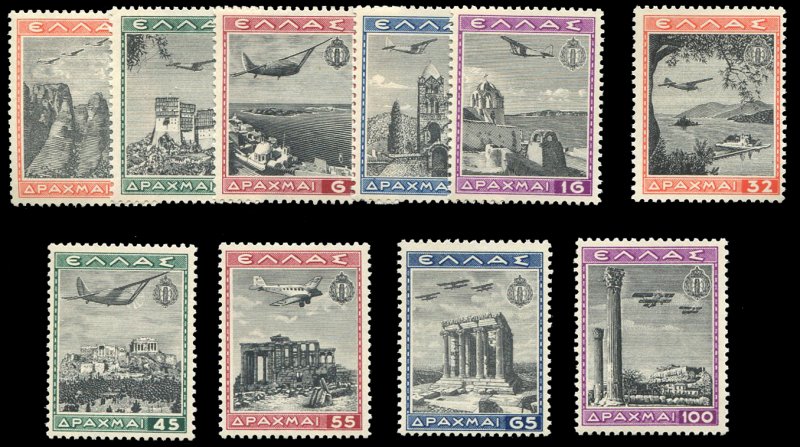 Greece #C38-47 Cat$800, 1940 Greek Youth Organization, complete set, never hi...