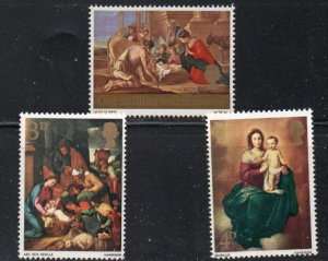 Great Britain Sc 522-524 1967 Paintings, Christmas, stamp set mint NH