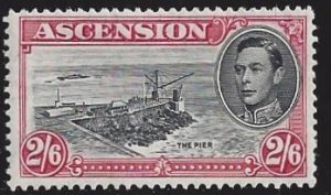 Ascension #47 mint, King George VI & The pier, issued 1944