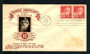 AU128  F.D.C. 1940 Crosby Scott # 890  Famous Americans Inventor Samuel B. Morse