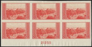 US, Scott #757, 2¢ National Parks issue,  NGASI LH,  PB of 6, CV $5.50