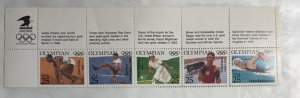 US 1990 25c Olympic Sports #2496-2500 plte bk of 5 MINT