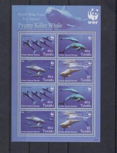 TUVALU SHEET MARINE LIFE DOLPHINS WWF