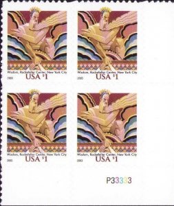 Scott # 3766 2003 - US B.R.  Plate Block  - $1.00 Wisdom - MNH - 2003