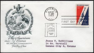 SC#C56 10¢ Pan-American Games FDC: Artmaster (1959) Addressed