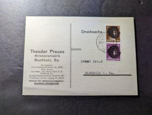 1945 Germany Overprint Postcard Cover Buchholz Local Use Theodor Preuss