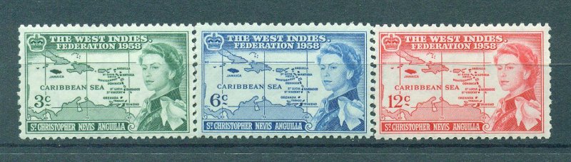 St. Kitts & Nevis sc# 136-138 (2) mh cat value $3.80