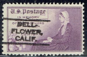 1934 3c Whisler's Mother w/precancel from BELLFLOWER CA 737-L-3HS. Nice type.