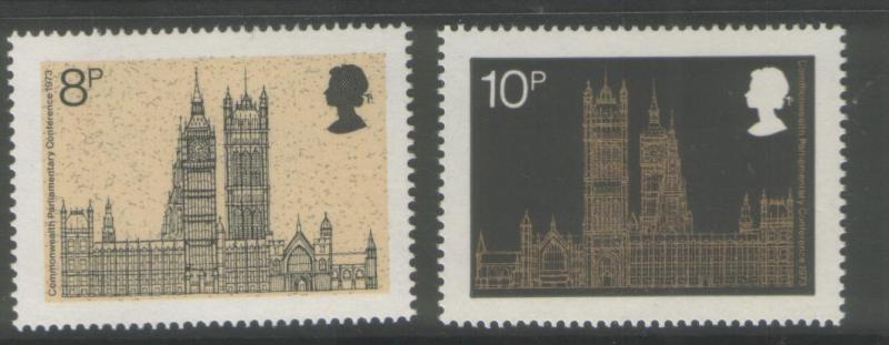 Great Britain 1973 Parliament Set of (2) Scott #705/06