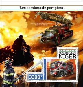 2021/08 - NIGER - FIRE ENGINES     4V  complet set    MNH ** T