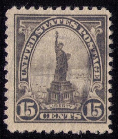 US Sc 566 Used 15c Liberty Lightly Cancelled F-VF