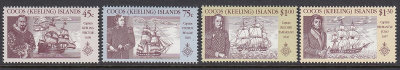 Cocos Islands 218-21 Explorers mnh