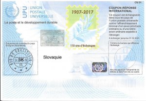 SLOVAKIA - (IRC) INTERNATIONAL REPLY COUPON (110. Year) (POSTMARKED), MNH