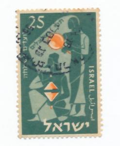 Israel 1955 Scott 100 used - 25a, Jewish New Year, Musicians