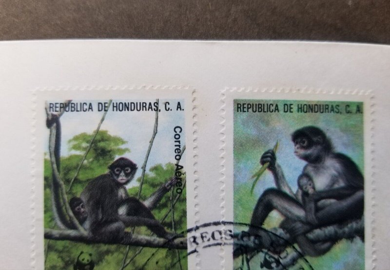 *FREE SHIP Honduras WWF Geoffroy Spider Monkey 1990 Wildlife Fauna (FDC) *c scan
