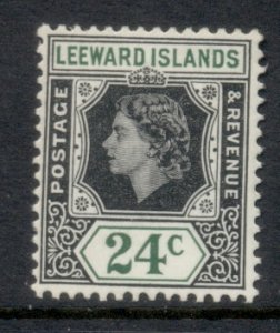 Leeward is 1954 QEII Portrait 24c MLH