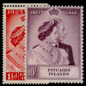 PITCAIRN ISLANDS GVI SG11-12,  1949 ROYAL SILVER WEDDING set, M MINT. Cat £41.