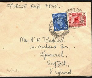 GB/IRAQ Cover Military KGVI MIXED FRANKING 1948 *RAF Habbaniya* FPO.171 O274a