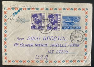 1969 Bucarest Romania Airmail Postal Stationery cover To Roselle Park NJ Usa
