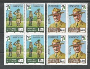 1982 Boy Scouts Grenadines St Vincent 75th anniversary blocks