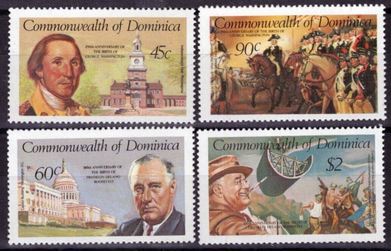 Dominica 763-766 MNH President Birthdays Washington FDR ZAYIX 0224M0015M