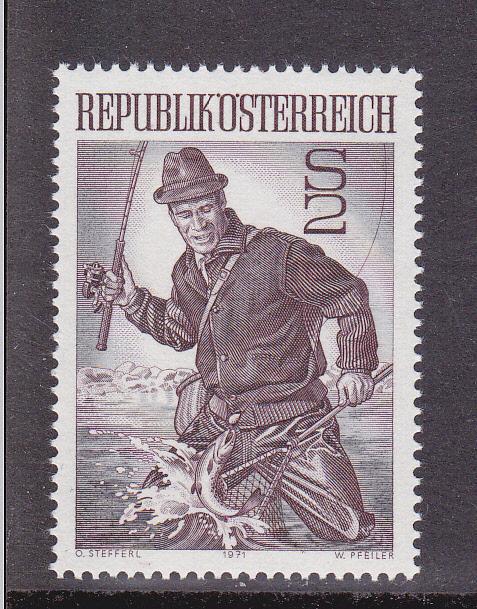 Austria # 912, Fly Fisherman, Mint Never Hinged Set