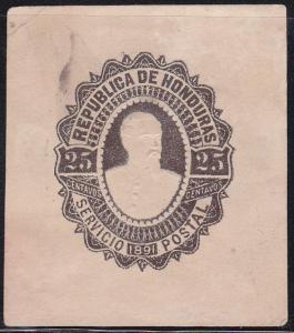 Honduras Postal Stationery 1891 cut square 25 Cent. MINT