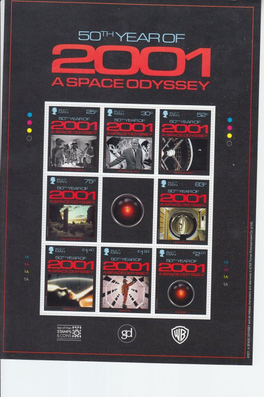 2018  Isle of Man A Space Odyssey MS8 (Scott 1956a) MNH