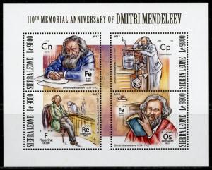 SIERRA LEONE  2017 110th MEMORIAL OF DIMTRI MENDELEEV SHEET MINT NH