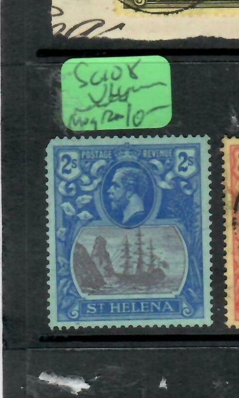 ST HELENA  (PP1305B)  KGV   2/-      SHIP  SG  108  UL CORNER ROUNDED    MOG