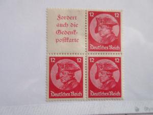 GERMANY Zusammendrucke Michel W45 & S102 block of 4, MINT HINGED G8 Cat 15 Euros