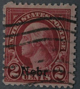 United States #671 2 Cent Washington Nebr. Overprint Used