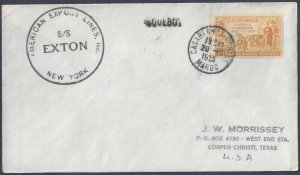 US 1955 MOROCCO SEAPOST COVER POSTED ON SS EXTON IN CASA BLANCA MOROCCO