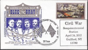 Set/2 Graebner Chapter Thermographed FDCs for the 2012 The Civil War: 1862 Issue