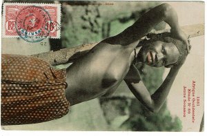 French Guinea 1920 postcard to the U.S., franked Scott 37