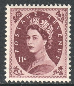 GB Scott 305 - SG528, 1952 Tudor Crown 11d Wilding MH*