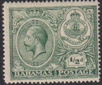 1920 Bahamas King George V KGV ½p issue Wmk 3 MLH Sc# 65 CV $1.25