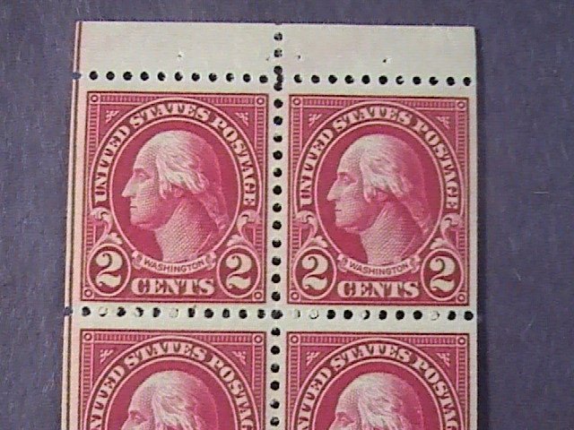 U.S.# 554c-MINT/HINGED-BOOKLET PANE OF 6--CARMINE--WASHINGTON--1923