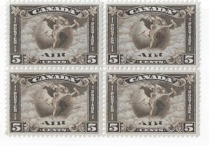 Canada Sc #C2  5c block of 4 NH VF