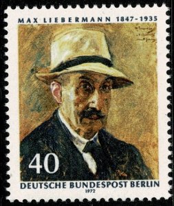 GERMANY BERLIN 1972 125th BIRTH ANNIV. LIEBERMANN MINT (NH) SG B422 P.14 SUPERB