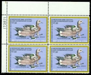 USA : 1984. Scott #RW51 Plate Block. Very Fine, Mint Never Hinged. Face $30.00.